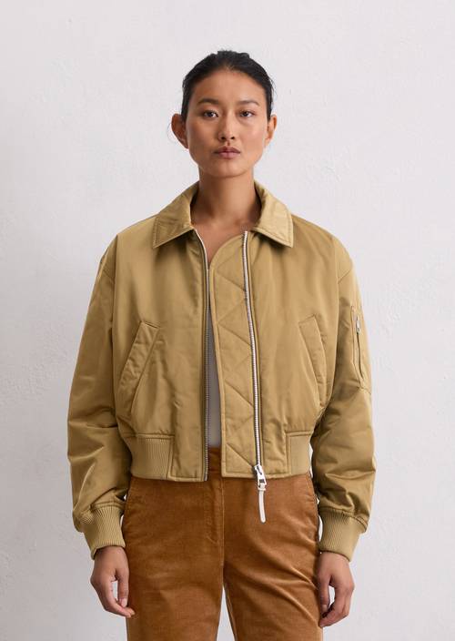 Regular aviator-style blouson pure sand in front view