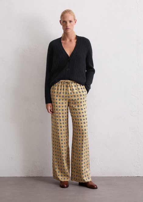 Marc O'Polo Soepel vallende broek met wijde pijpen, Dames, beige, 40, 100% Viscose