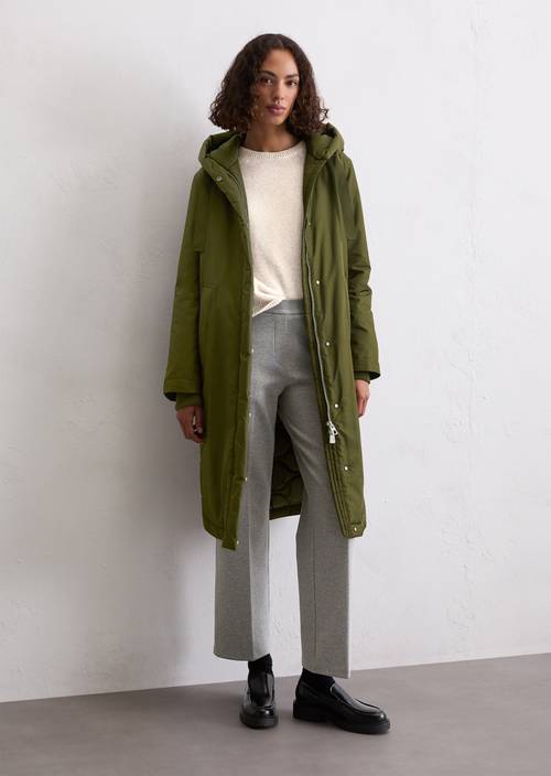 Parka con cappuccio regular in twill di poliestere riciclato