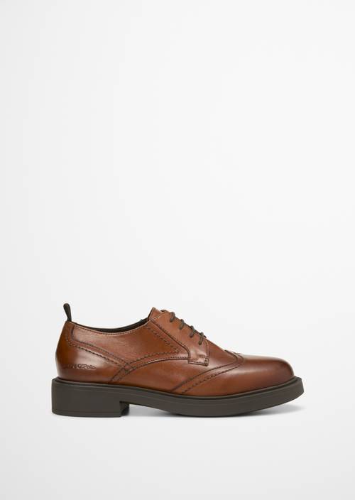 Derby lace-up cognac right shoe outer view