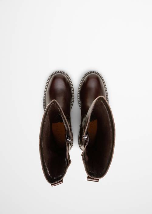 Laarzen met lange schacht model Phia dark brown in bovenaanzicht