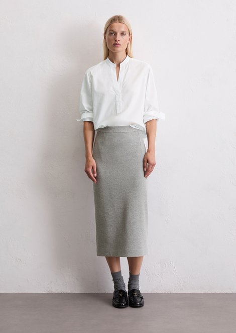 Marc O'Polo Jersey rok regular, Dames, grijs, 44, 78% Katoen, 18% Polyester, 4% Elasthaan