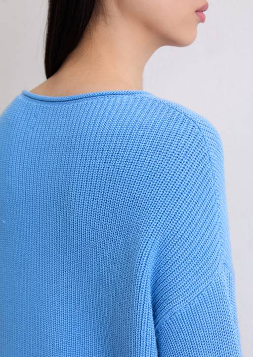Oversize Pullover Grobstrick Pullover Blau DfC-Strickpullover