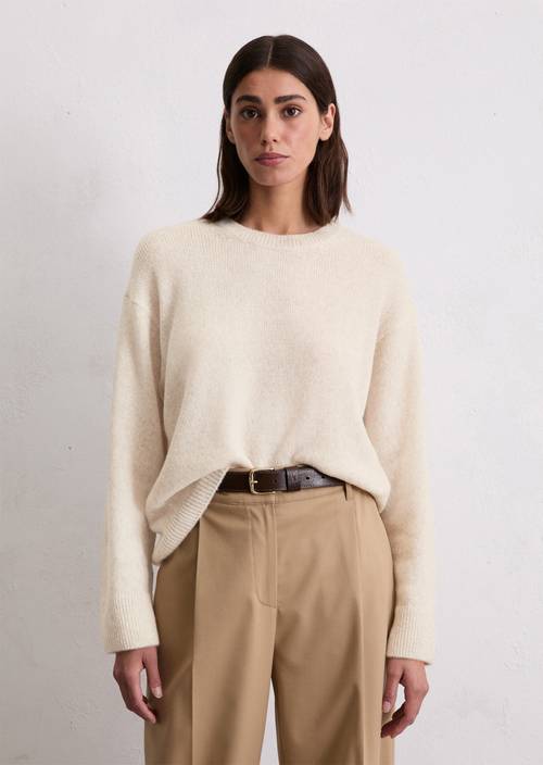 Loose knit sweater made from a soft virgin wool blend