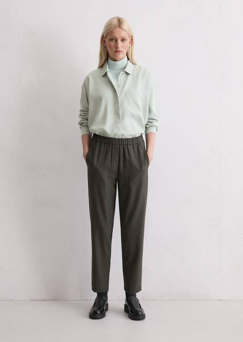 Pantalon en flanelle regular en doux mélange de polyester et de