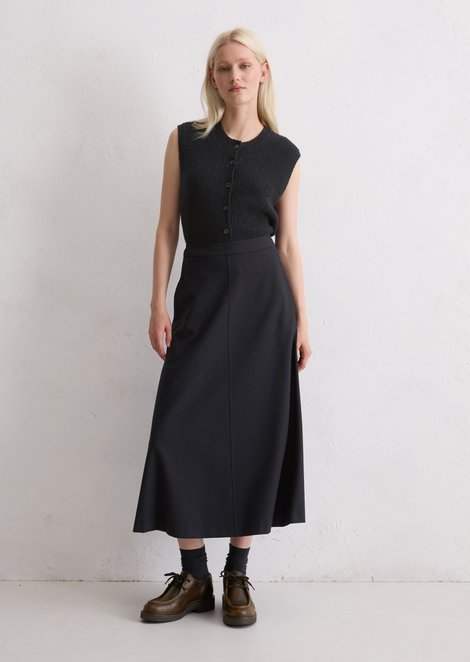 Marc O'Polo Ausgestellter Rock, Damen, blau, Gr. 32, 63% Polyester, 34% Viskose, 3% Elasthan