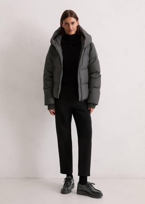 Puffer-Daunenjacke regular mit wasserabweisender Oberfläche grau