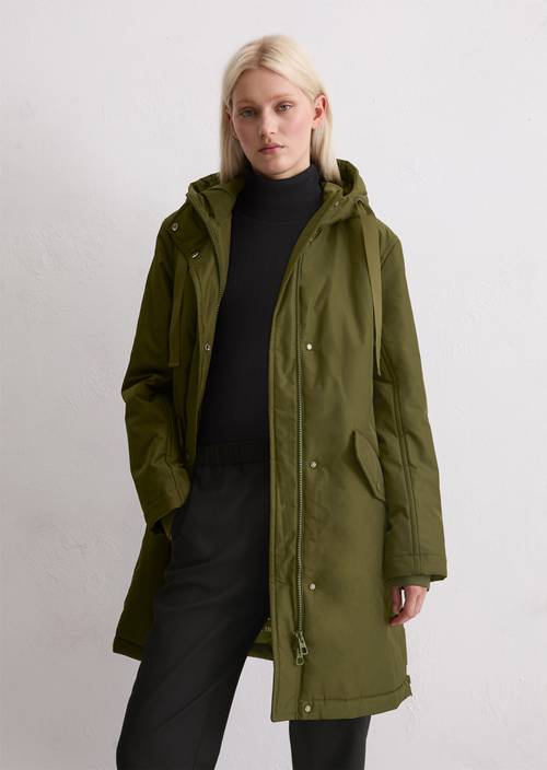 Padded parka jacket fitted made from recycled polyester twill WR