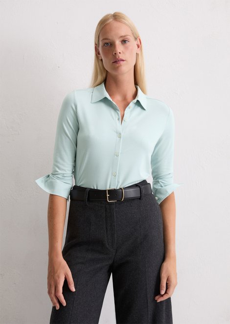 Marc O'Polo Regular jersey blouse, Dames, blauw, S, 94% Viscose, 6% Elasthaan