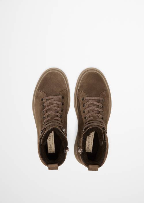 Veterschoen model Algot dark taupe in bovenaanzicht