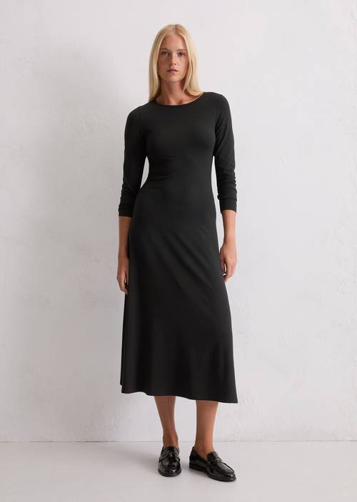 Jersey jurk A-vorm met TENCEL™ Modal zwart Midi-jurken MARC