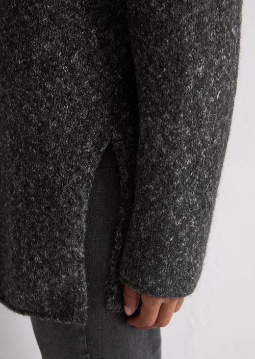 Pullover loose aus Bio-Baumwolle-Alpaka-Schurwolle-Mix grau