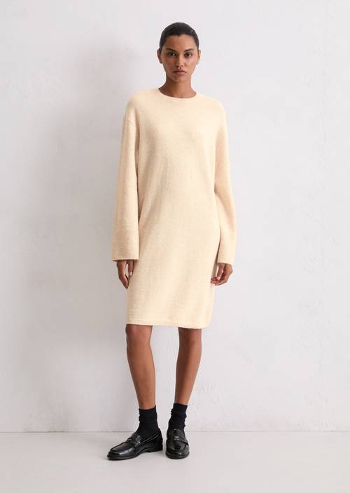 Strickkleid relaxed aus weichem Schurwolle-Mix beige