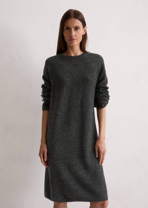 Relaxed knit dress made from a soft virgin wool blend gray