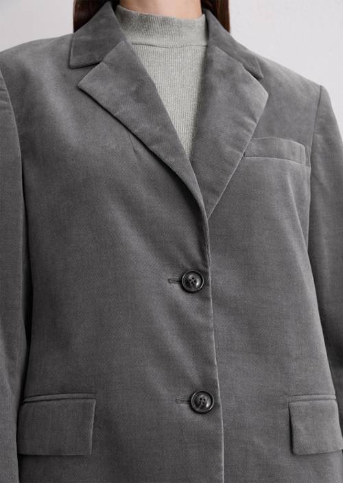 Velvet blazer tailored made from organic cotton-lyocell stretch