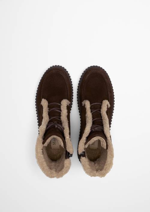 Veterschoen model Bianca dark earth in bovenaanzicht