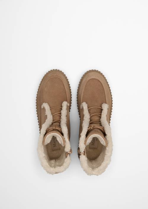 Veterschoen model Bianca light pure sand in bovenaanzicht