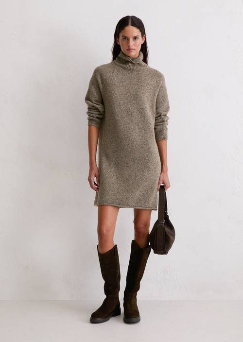 Tweed sweater dress regular made from a virgin wool mix - Main Image