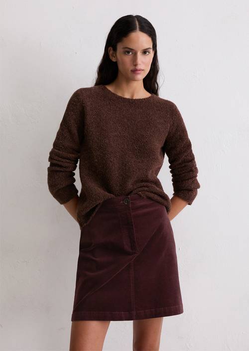 Short velvet skirt made from organic cotton-viscose stretch red