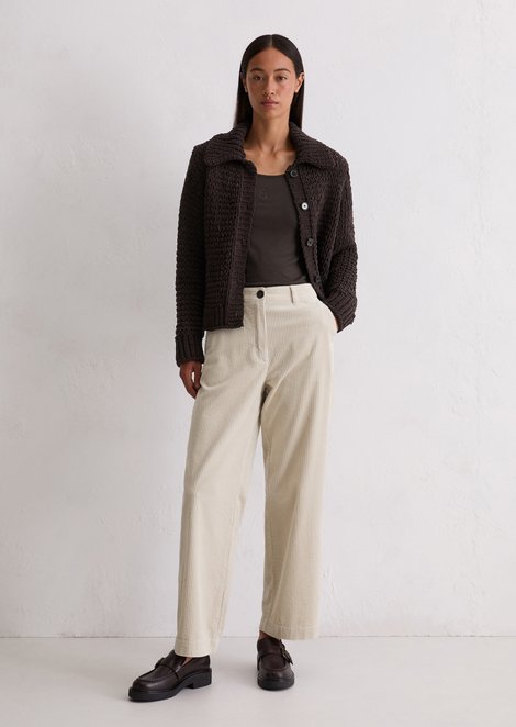 Marc O'Polo Corduroy broek model Lande los, Dames, beige, 32, 100% Katoen