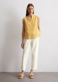yellow print blouse
