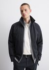 Lined jacket regular made from water-repellent micro twill