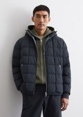 Quilted jacket regular Made from water-repellent, recycled