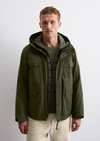 Marc O'Polo 2-in-1 jas met capuchon regular, Heren, groen, L, 47% Polyester, 42% Katoen, 11% Polyamide