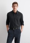 Marc O'Polo Longsleeve regular, Heren, blauw, L, 54% Katoen, 43% Viscose, 3% Elasthaan