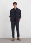 Marc O'Polo Broek model Morot joggerplooien, Heren, blauw, 36/30, 98% Katoen, 2% Elasthaan