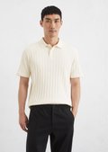 トップス Ribbed jersey polo shirt Women's Ribbed Striped Knit Polo Sweater - Sweaters