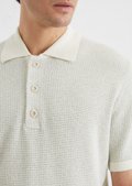 Regular knit polo shirt made from an organic cotton blend