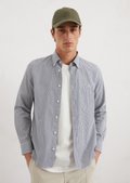Shirt shaped made from organic cotton poplin - blue | Long