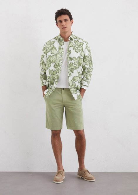Marc O'Polo Korte broek model Reso Jogger regular, Heren, groen, 36, 97% Katoen, 3% Elasthaan