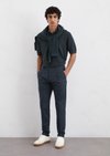 Marc O'Polo Chino model Osby Jogger taps toelopend, Heren, blauw, 34/32, 88% Katoen, 12% Linnen