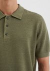 Regular knit polo shirt made from a linen-cotton blend