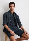 Marc O'Polo Hemd shaped, Herren, blau, Gr. l, 100% Leinen