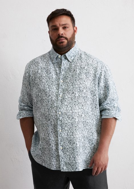 Marc O'Polo Button-down overhemd in de vorm van, Heren, blauw, 3xl, 100% Linnen