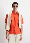 Marc O'Polo Kurzarm-Hemd regular, Herren, orange, Gr. xs, 100% Leinen