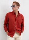 Marc O'Polo Hemd regular, Herren, rot, Gr. 3xl, 100% Leinen