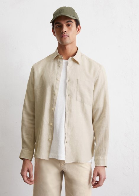 Marc O'Polo Regular overhemd, Heren, bruin, 3xl, 100% Linnen