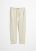 スラックス IONSEOUL Mary Bio Linen Slacks (5color) JE1158 Soojun Men's Casual Linen Blend Relaxed Fit Straight Legs