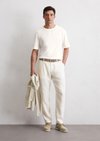 Marc O'Polo Linnen broek model Osby joggerplooien, Heren, wit, 34/34, 100% Linnen