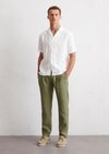 Marc O'Polo Linnen broek model Osby joggerplooien, Heren, groen, 31/30, 100% Linnen