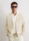 Marc O'Polo Overhemd in blazerstijl, Heren, bruin, Xxl, 100% Linnen