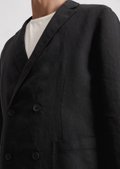 Linen jacket shaped made from pure linen - black | Linen