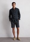 Marc O'Polo Korte broek model Salo slim, Heren, blauw, 36, 97% Katoen, 3% Elasthaan