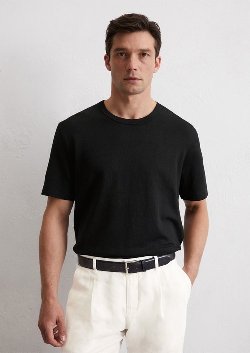 Maglietta Uomo A Maniche Corte Girocollo Pico – 100% Cotone Regular Fit – Vestibilità Comoda E Morbida (Nero, Taglia L) - 3