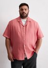 Marc O'Polo Regular shirt met korte mouwen, Heren, roze, 5xl, 100% Linnen