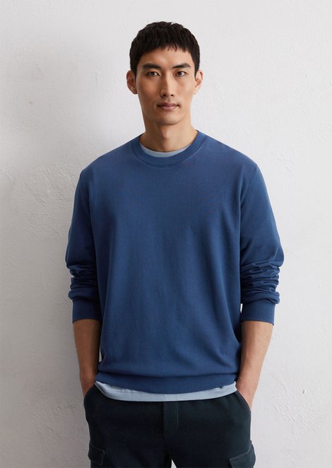 Marc O'Polo Sweater regular, Heren, blauw, 3xl, 100% Katoen